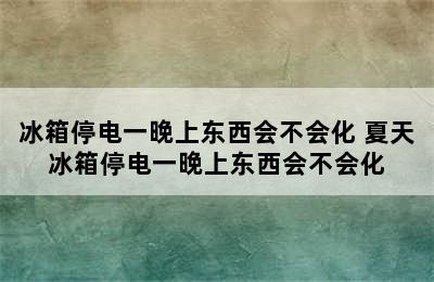 冰箱停电一晚上东西会不会化 夏天冰箱停电一晚上东西会不会化